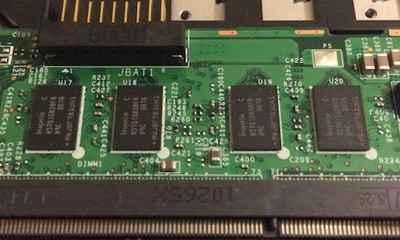 The memory module, built into the motherboard